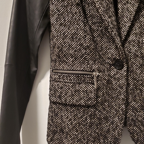 Michael Kors | Tweed And Leather Blazer - Picture 3 of 11